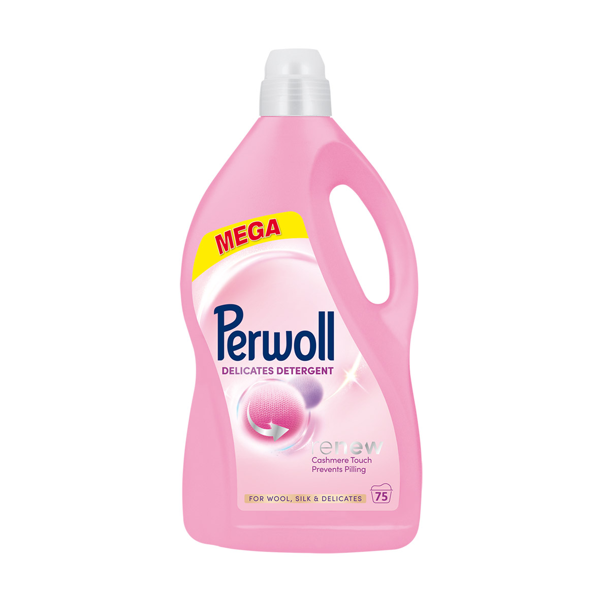 Засіб для прання Perwoll Renew Delicates Detergent для вовни, шовку та делікатних тканин, 75 циклів прання, 3.75 л